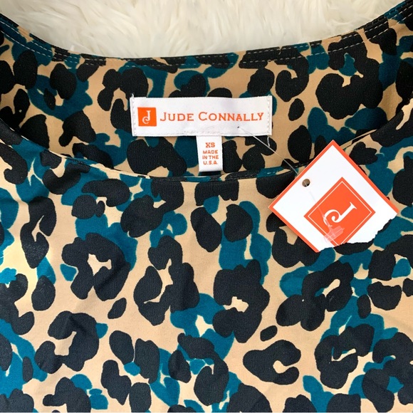 NWT Jude Connally Delilah Cheetah Print Peplum Top - Picture 2 of 15